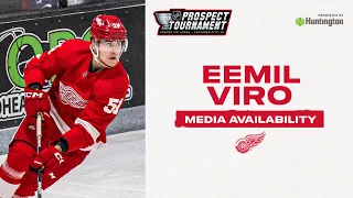 Eemil Viro following game 3 of the 2022 NHL Prospect Tournament