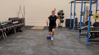 Single Leg Squat (plate swings)