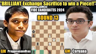 Rameshbabu Praggnanandhaa VS Fabiano Caruana | FIDE Candidates 2024 | Round 13