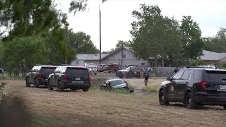 Video shows the crashed truck of Robb Elementary School shooter Salvador Ramos in Uvalde..