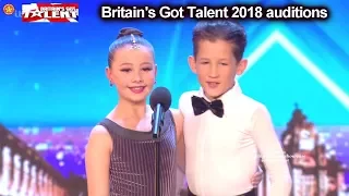 Lexie & Christopher 10yo Dancers MET at MATCHING SITE Auditions Britain's Got Talent 2018 BGT S12E03