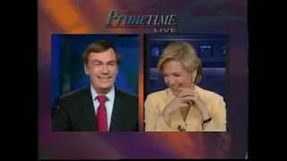 DIANE SAWYER AND SAM DONALDSON GET SILLY in an outtake from ABC News Primetime Live