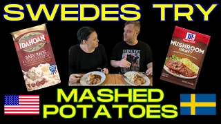 First time! Swedes try American Mashed Potatoes and mushroom gravy!
