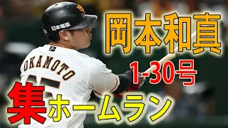 巨人 岡本和真 1-30号 ホームラン集 2019 + オープン戦