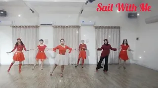 SAIL WITH ME LINE DANCE ~ BEGINNER ~ CHOREO : SILVIA SCHILL ~ DEMO : PLOUSIOS LD BY ELIS