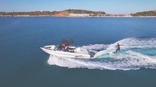 Wakesurfing Behind our T23 2021 Axis Boat Vouliagmeni