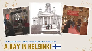 Winter Wonderland in Helsinki, Finland - 4K Walking Tour of the Enchanting Christmas Market