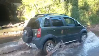 cruzando o rio, nascente do rio jacui