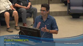 City Council Public Comments Meeting: Aug. 2, 2022