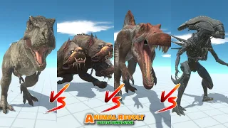 JWD TYRANNOSAURUS vs JWE2 SPINOSAURUS vs THREE DOG vs XENOMORPH