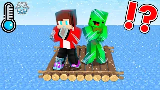 JJ And Mikey ICE RAFT SURVIVAL In Minecraft - Maizen