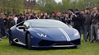 Lamborghinis Madness at Cars and Coffee Brescia 2019! - Wild Skids, Loud Revs and Scary Rumbles