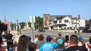 UH-1  / "Huey" landing on Main Street  #huey #helicopter