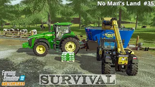 Survival in No Man's Land #35🔸Baling & Selling Straw. Prepping a Field for Sowing. Cows Care🔸FS22🔸4K