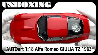 Alfa Romeo GIULIA TZ 1963  / 1:18 diecast car model by AUTOart / UNBOXING