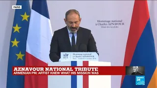 Aznavour national tribute: Armenian PM thanks France for welcoming survivors of genocide