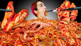 [Mukbang]🔥매콤한 알곤이찜 먹방🥰(낙지추가)콩나물 팍팍!(국수말아먹고, 밥비벼먹고😋Steamed Spicy Fish roe and milt seafood ASMR | 쎄미
