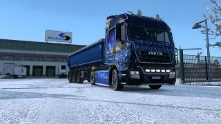 ETS 2: Зимний рейс из Вены в Будапешт на IVECO c самосвалом