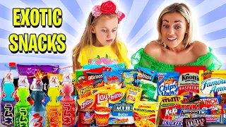 Eating The Most EXOTIC SNACKS in the World for the FIRST TIME!