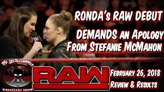 WWE RAW 2/26/18 Full Show Review & Results - Ronda Rousey Raw Debut ... disappointing