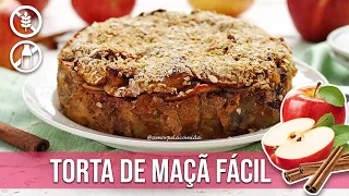 TORTA DE MAÇÃ SUPER FÁCIL SEM FARINHA FIT