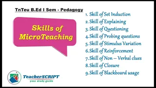 9 Important Skills of microteaching//Teaching Skills// Pedagogy unit 2// 1st & 3rd sem Tnteu B.Ed//