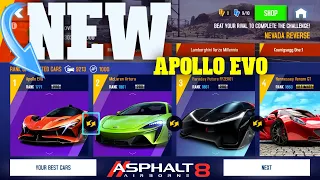 NEW APOLLO! - Asphalt 8 Airborne: Apollo EVO Gauntlet Mode Challenge