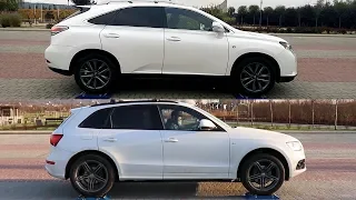 SLIP TEST - Lexus RX-350 3.5 V6 F-Sport AWD vs Audi Q5 2.0 TDI Quattro - @4x4.tests.on.rollers