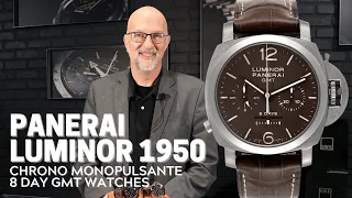 Panerai Luminor 1950 Chrono Monopulsante 8 Day GMT Watches Review | SwissWatchExpo