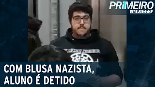 Aluno vai parar na delegacia após usar blusa com símbolo nazista | Primeiro Impacto (04/11/22)