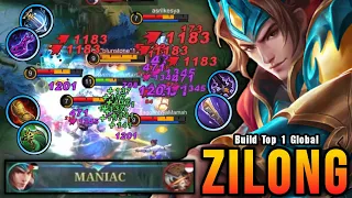 Almost SAVAGE!! Zilong Maximum Attack Speed Build is Broken!! - Build Top 1 Global Zilong ~ MLBB