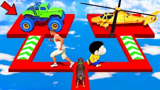 SHINCHAN AND FRANKLIN TRIED THE IMPOSSIBLE RIGHT AND WRONG  HARDEST PARKOUR CHALLENGE GTA 5