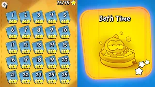 Cut the Rope Experiments - Chapter 5 - Bath Time (3 Stars) Walkthrough [iOS, Android]