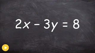 How to write an equation from standard form to slope intercept form