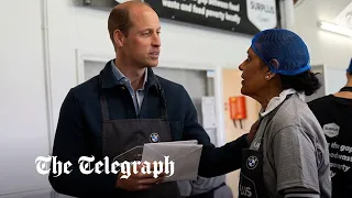 Prince William promises to look after Princess of Wales on visit to soup kitchen