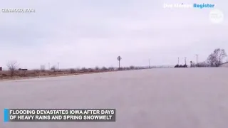 Drone captures extreme flooding over Iowa.