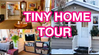 TINY COTTAGE TOUR | VINTAGE, RUSTIC, BEACHY LAKE COTTAGE | DOWNSIZING TO 400 SQUARE FEET AT AGE 61