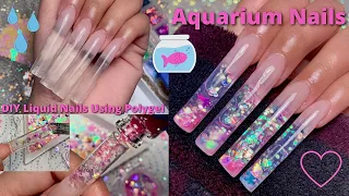 AQUARIUM NAILS DIY LIQUID NAILS USING POLYGEL SUMMER POLYGEL NAILS | NAIL TUTORIAL