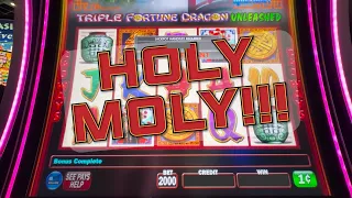 TRIPLE FORTUNE DRAGON UNLEASHED-HOLY MOLY! $20 Bet