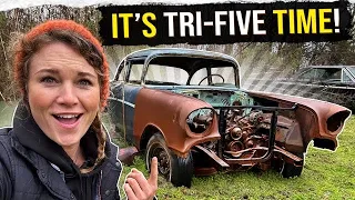 Abandoned 1957 Chevy Tri-Five restoration begins!!