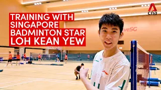 Training with Loh Kean Yew, Singapore badminton star