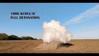 Mixture and Footage of Flash Powder explosive. 5g and 100g explosion.