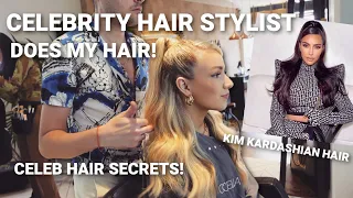 CELEBRITY STYLIST DOES KIM KARDASHIAN'S HAIR ON ME!