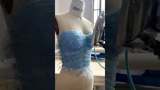 Making a sky blue prom dress formal evening gown #promdress #sewing #fashion #designer
