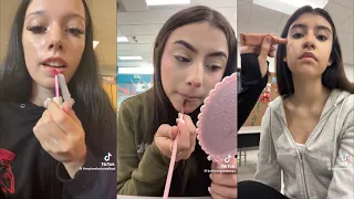 Doing my makeup in class - TikTok compilation