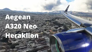 Aegean A320 Neo - Landing Heraklion (HER/LGIR) | Microsoft Flight Simulator 2020