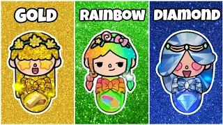 GOLDEN, DIAMOND AND RAINBOW GIRL WAS ADOPTED BY POOR MOM | TOCA LIFE STORY | toca boca 💎🌈