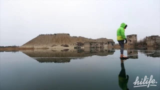 Ice skating above underwater prison