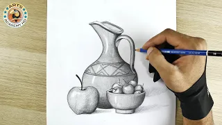 Still-life drawing with Graphite pencil | drawing | dibujo | رسم طبيعة صامتة | رسم بقلم الرصاص |رسم
