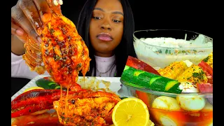 Cheesy Alfredo Sauce Seafood Boil Mukbang | ASMR | Spicy Seafood Butter Sauce